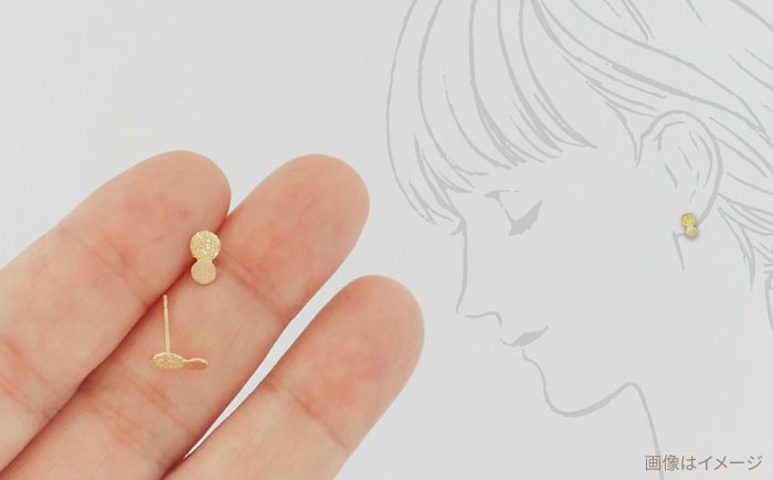 K18 まる ピアス ダイヤタガネ 糸島市 / Chloroplast / クロロプラスト ジュエリー [ALF013] アクセサリー ジュエリー K18 ピアス ゴールド 手作り ハンドメイド