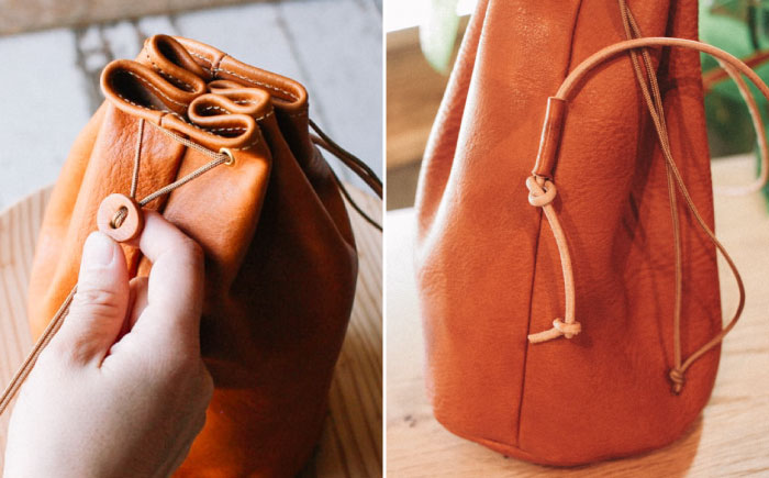 DURAM ショルダー巾着バッグ 24003 糸島市 / Duram Factory / クラフト バッグ 革製品 [AJE072]