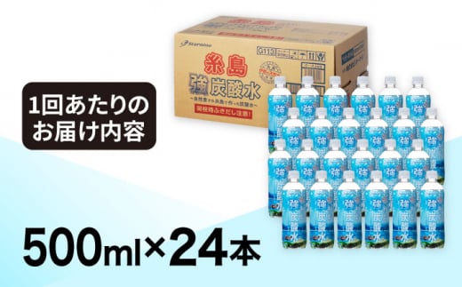 【全3回定期便】強炭酸水 プレーン 500ml × 24本  糸島市 / スターナイン 炭酸水 国産 [ARM009]