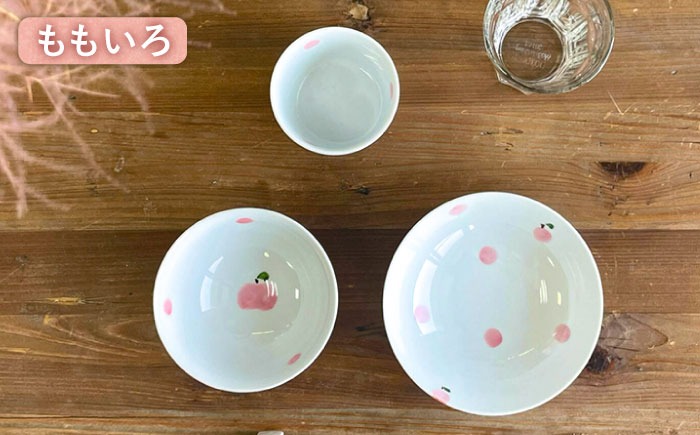 こどものうつわ　ドットフルーツ柄 3点セット 子ども用 皿 食器 / 糸島市 / 東瀬戸（東瀬戸恵子)【いとしまごころ】 [AYZ001]