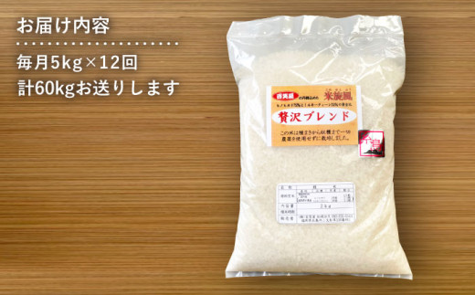 【全12回定期便】米 旋風 贅沢 ブレンド 米 5kg 糸島市 / 百笑屋 [ABF028]