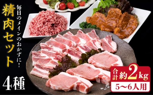 【使いやすい豚肉＆牛肉セット】毎日のメインのおかずを彩る 精肉 セット 4種 計約2�s 5〜6人前《糸島》【糸島ミートデリ工房】 [ACA204]