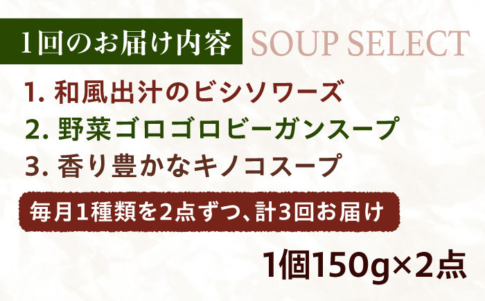 【全3回定期便】SoupSelect スタンドパウチ2点セット 糸島市 / 糸島正キ スープ レトルト [AQA068] スープ soup スープセット 野菜スープ きのこ ヴィーガンスープ 惣菜