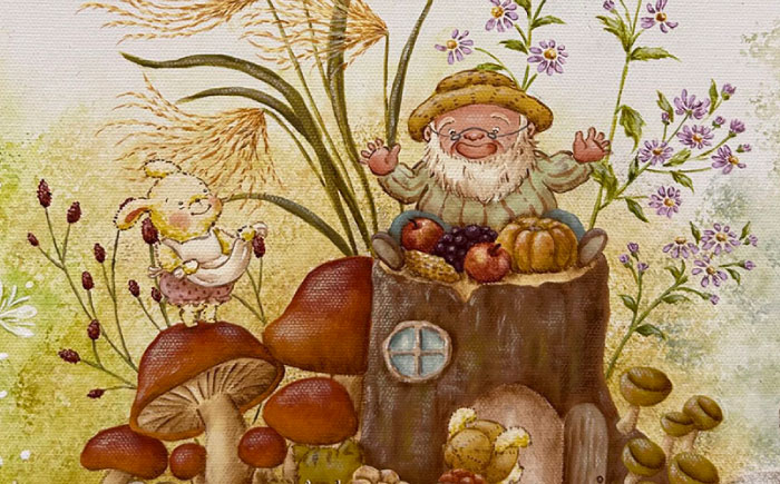 絵画「リトリト森の春夏秋冬」 糸島市 / 工房はーべすと [AYA082]