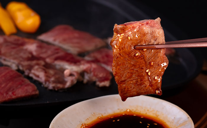 【全6回定期便】A4ランク 希少部位 焼肉3種 600g 2-3人前 肩ロース ミスジ モモ (カタ) 糸島牛 糸島市 / 一番田舎 [AGN013]