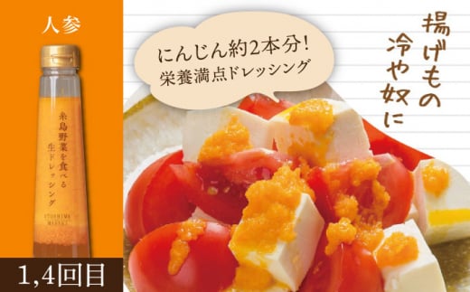 【全6回定期便】【毎月1本ずつお届け】糸島野菜を食べる生ドレッシング 1本 × 3種 セット （ 人参 / 玉葱 / 大根と大葉 ） 糸島市 / 糸島正キ [AQA036]