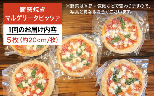 【全6回定期便】糸島産小麦で作った 薪窯焼きマルゲリータピッツァ5枚セット 《糸島》【mamma-mia】 ピザ pizza ナポリピザ ナポリピッツァ 冷凍ピザ マンマミーア [AUH037]