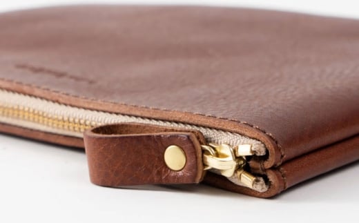 マチなしのファスナーポーチ Msize 糸島市 / LADIES&GENTLEMEN 本革 革製品 [ADK080]