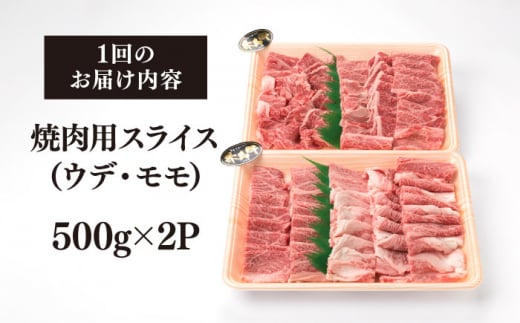 【全12回定期便】( まるごと 糸島 ) A4 ランク 糸島 黒毛和牛 焼肉 用 スライス １kg 糸島市 / 糸島ミートデリ工房 [ACA322]