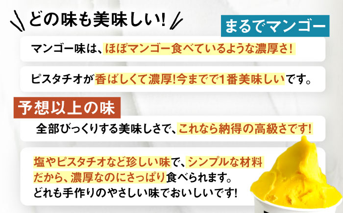 【全3回定期便】ジェラート ボトル 3個 セット ： ミルク ＆ ソルベ ( ピスタチオ / 塩 / マンゴー ) 糸島 / LoiterMarket ロイターマーケット [AGD029] アイス クリーム アイスクリーム