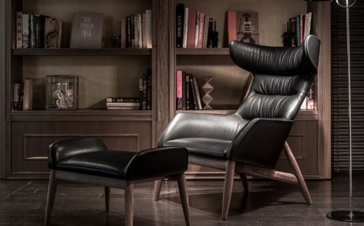 【Ritzwell】BEATRIX HIGH-BACK EASY CHAIR（M）-LEATHER- [AYG053]