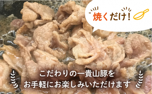 【全12回定期便】焼くだけ定番おかず！一貴山豚 生姜焼き 4パック 糸島市 / いきさん牧場 [AGB018]