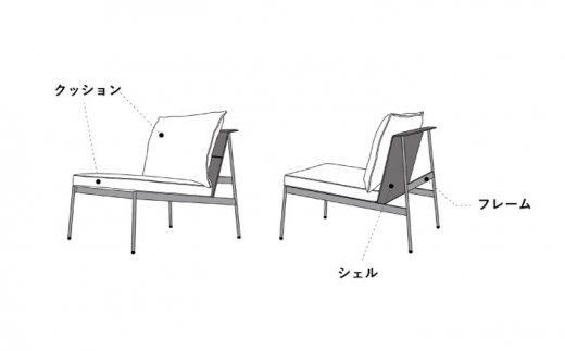 【Ritzwell】MERCURY LOUNGE CHAIR　肘なしタイプ [AYG060]