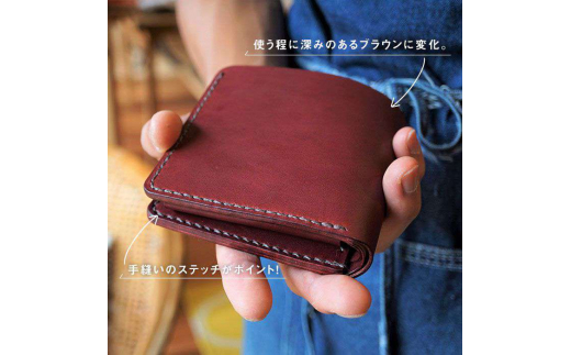 ＜手縫いの本革製品＞ ショートウォレット 糸島市 / BLESSクラフト/レザー [AAA006]