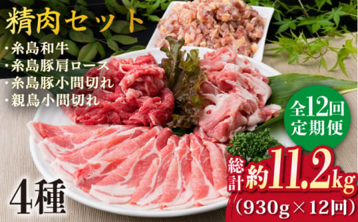 【全12回定期便】牛肉 豚肉 鶏肉 日常使いの精肉セット 930g 2～3人前 4種《糸島》【糸島ミートデリ工房】 [ACA195]