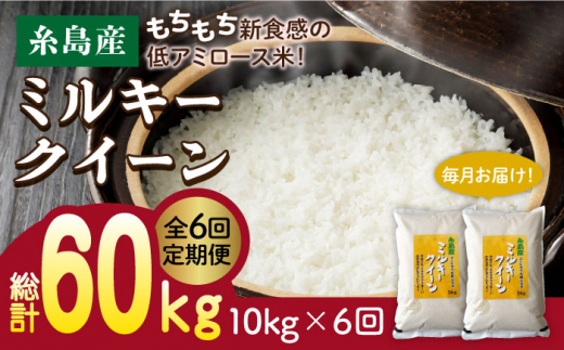 【全6回定期便】 ミルキークイーン 10kg （ 5kg×2袋 ） 糸島市 / 玄米・精米専門店 新飼宗一郎商店 [ADE006]