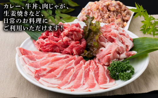 【全3回定期便】牛肉 豚肉 鶏肉 日常使いの精肉セット 1,930g 4～5人前 4種《糸島》【糸島ミートデリ工房】 [ACA197]