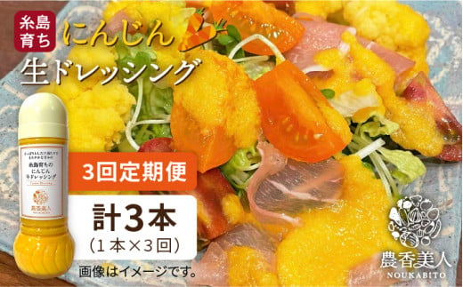 【全3回定期便】糸島 そだち の にんじん 生 ドレッシング （ 285ml × 1本 ）《糸島》 【農香美人】 [AAG048]