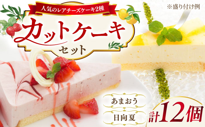 レアチーズケーキ( あまおう/ 日向夏 ) ケーキ 2種12個 冷凍 糸島市 / 五洋食品産業 [AQD008] お祝い バースデー クリスマス 誕生日ケーキ 冷凍ケーキ 詰め合わせ