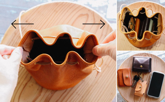 DURAM ショルダー巾着バッグ 24003 糸島市 / Duram Factory / クラフト バッグ 革製品 [AJE072]