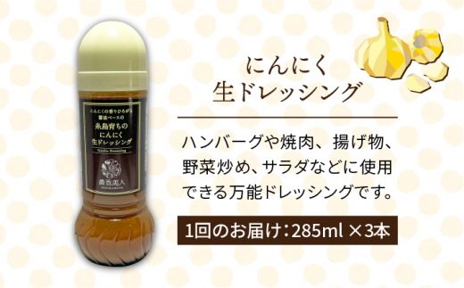 【 全6回 定期便 】糸島 そだち の にんにく ドレッシング × 3本 セット《糸島》【農香美人】[AAG022]