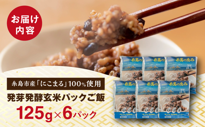 発芽発酵玄米パックご飯 125g×6パック 糸島市産 糸島市 / 糸島の恵み ごはん 米 [AGR005]