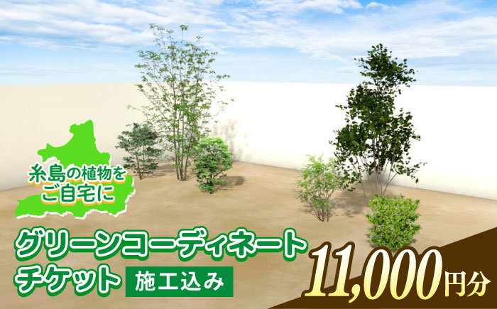 グリーンコーディネートチケット 11,000円分 【施工込み】 糸島市 / サン・グリーン 園芸 植木 [AVN002]