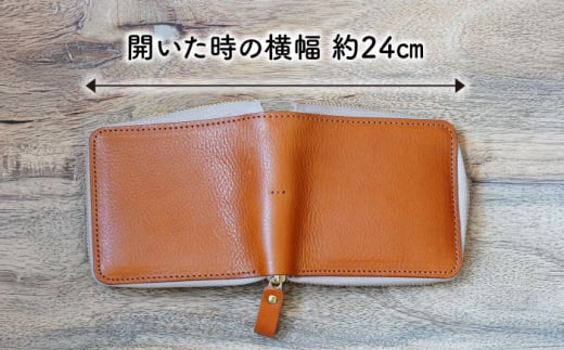 ラウンドファスナーの二つ折り財布 糸島市 / LADIES＆GENTLEMEN 本革 革製品 レザー [ADK068]