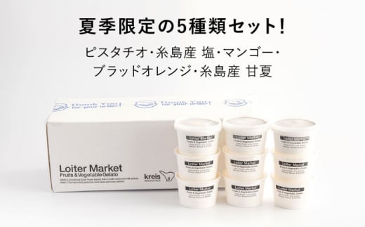 [夏季限定] 糸島で行列のできるアイスクリーム屋ジェラートカップ10個セット：ミルク＆ソルベ5種類×各2個（ピスタチオ,塩,マンゴー,ブラッドオレンジ,甘夏）≪糸島≫【LoiterMarket ロイターマーケット】 [AGD003] アイス クリーム アイスクリーム