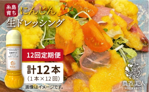 【全12回定期便】糸島 そだち の にんじん 生 ドレッシング ( 285ml × 1本 ) 《糸島》【農香美人】 [AAG050]