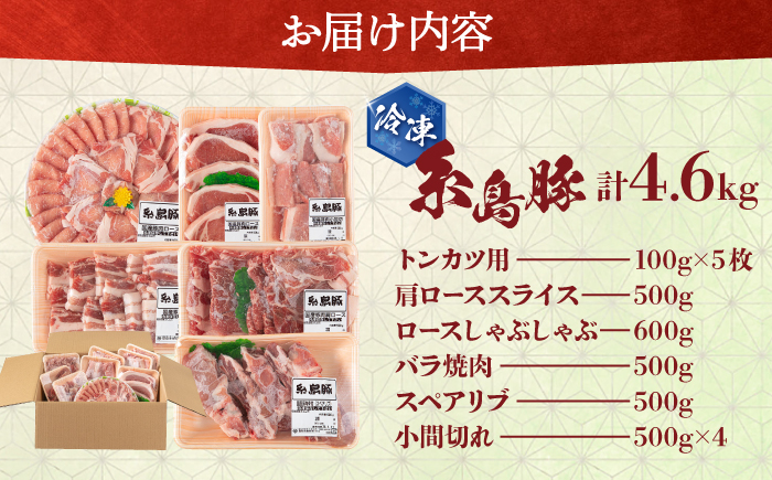 合計4.6kg！糸島豚 食べ尽くし セット ( とんかつ / 肩ロース / しゃぶしゃぶ / 豚バラ / スペアリブ / 小間切れ ) 糸島 / トラヤミートセンター [AJD005] 国産 豚肉 とんかつ 豚肉 セット スライス しゃぶしゃぶ ロース トンカツ スペアリブ こま切れ