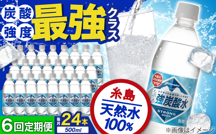 【全6回定期便】強炭酸水 プレーン 500ml × 24本  糸島市 / スターナイン 炭酸水 国産 [ARM010] 炭酸水 500ml 24本 送料無料 プレーン 国産 炭酸 常温