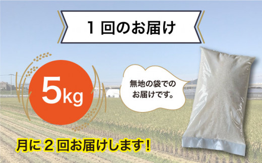 【全6回(月2回)定期便】栽培期間中 農薬不使用のお米 ヒノヒカリ 5kg 糸島市 シーブ [AHC006]