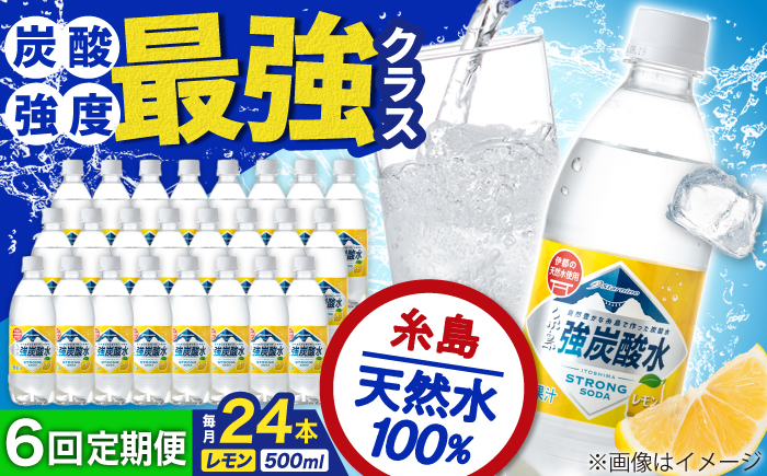【全6回定期便】強炭酸水 レモン 500ml × 24本  糸島市 / スターナイン 炭酸水 国産 [ARM013] 炭酸水 500ml 24本 送料無料 レモン 国産 炭酸 常温