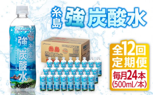 【全12回定期便】強炭酸水 プレーン 500ml × 24本  糸島市 / スターナイン 炭酸水 国産 [ARM011]