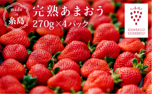 【予約：2025年1月上旬より順次発送】完熟 あまおう 270g × 4パック 苺 いちご 《糸島》【slowberry strawberry】 [APJ001] ランキング 上位 人気 おすすめ