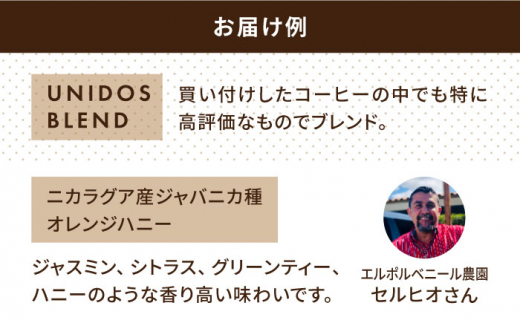 【全12回定期便】中煎り コーヒー 豆 ウニドスブレンド 250g × 2袋 ( 豆 ・ 粉 選べます ) 糸島市 / COFFEE UNIDOS [AQF023]