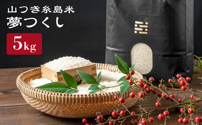 糸島 で 農薬 を使わずに育てた 山つき 糸島米 5kg （ 夢つくし ）《 糸島 》【株式会社やました】 [ARJ014]