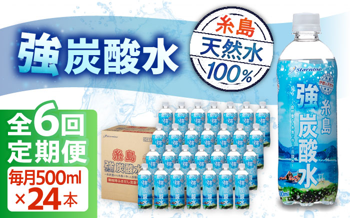 【全6回定期便】強炭酸水 プレーン 500ml × 24本  糸島市 / スターナイン 炭酸水 国産 [ARM010]