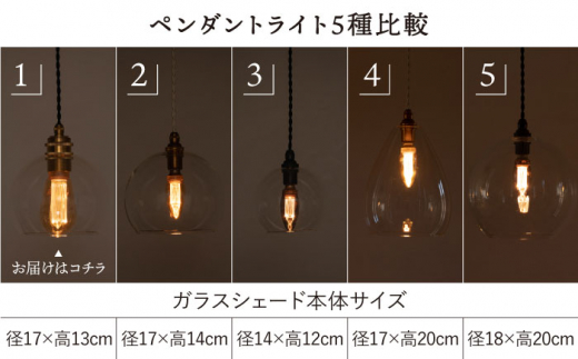 【受注生産】ペンダント ライト 1 （ガラス 径17cm） 糸島市 / タビノキセキ [ADB034]