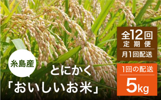 【全12回（月1回）定期便】とにかくおいしいお米 夢つくし 5kg 糸島市 / シーブ [AHC055]