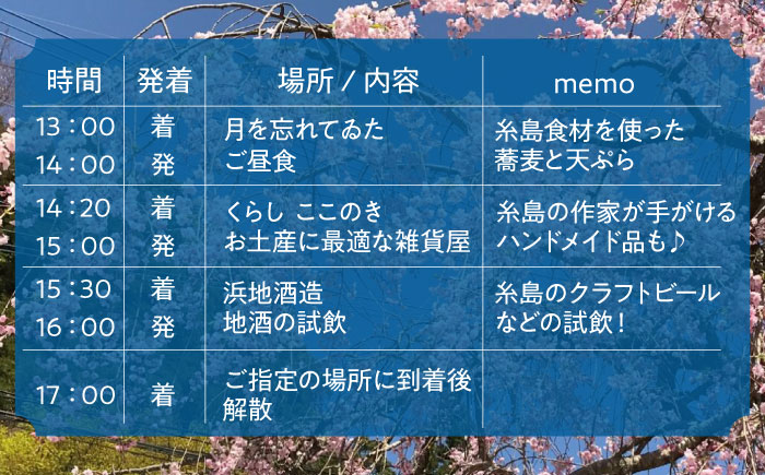 いとしま1泊2日プレミアム 1名様分 糸島市 / VISIT九州 [ASO002] バスツアー 旅行 日帰り 買い物 カフェ 食事 記念日 誕生日 ギフト