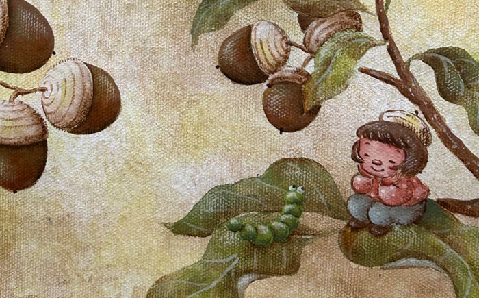 絵画「どんぐり村のバースデーパーティー」 糸島市 / 工房はーべすと [AYA080]