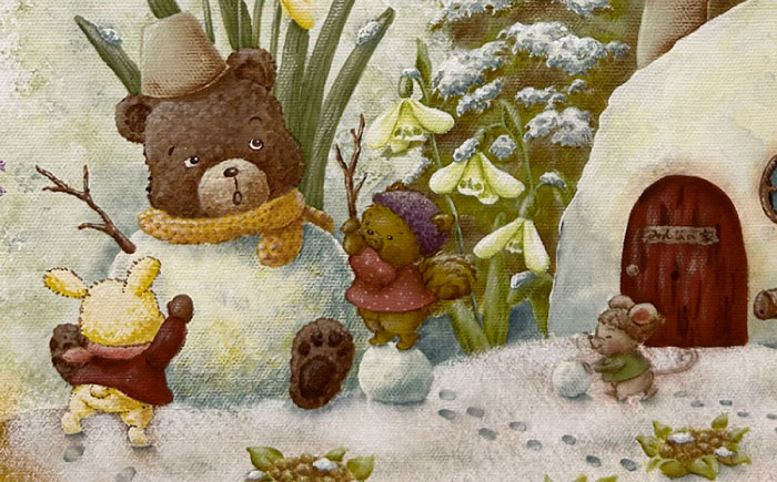 絵画「リトリト森の春夏秋冬」 糸島市 / 工房はーべすと [AYA082]