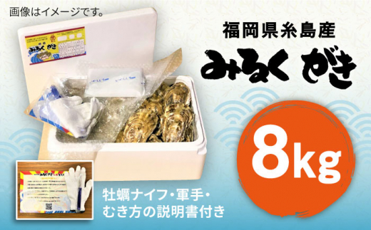 みるくがき 8kg ◆生食可 から付き 活牡蠣 糸島市 / 豊久丸牡蠣 生カキ 生食用 殻付き カキ 生牡蛎 [AEJ007]