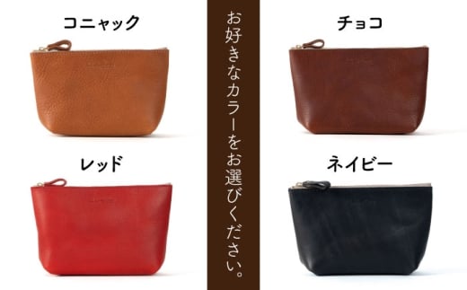 マチありのファスナーポーチ Lsize 糸島市 / LADIES&GENTLEMEN 本革 革製品 [ADK079]