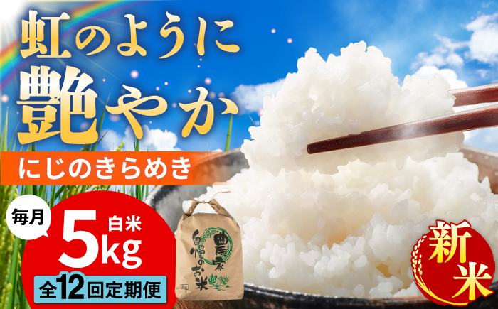 【全12回定期便】 にじのきらめき 白米 5kg 糸島市産 糸島市 / 糸島の恵み コメ こめ ご飯 [AGR017]