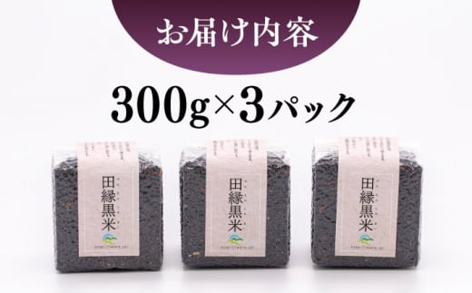 【新米先行予約】田縁黒米（でんえんくろまい）300g×3パック 【2024年11月以降順次発送】糸島市 / NPO法人田縁プロジェクト 古代米 黒米 米 ご飯 [ATM003]