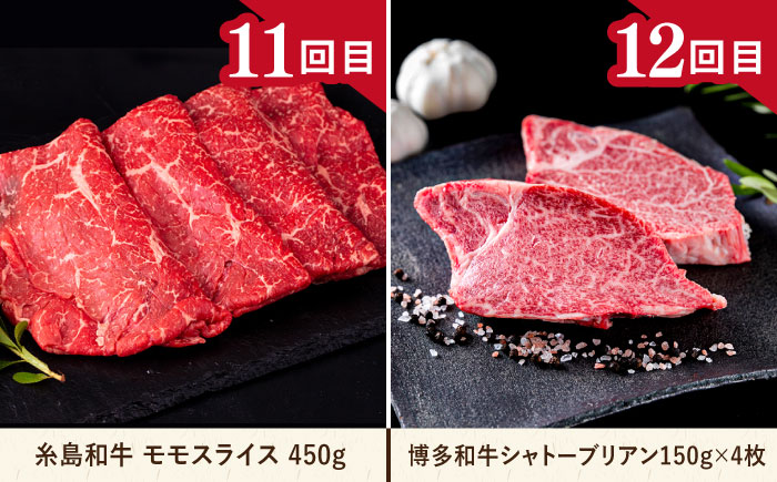 【全12回定期便】糸島・贅沢お肉定期便 毎月3〜4人前 （ 博多和牛 糸島和牛 糸島豚 はかた地どり イノシシ ウインナー シャトーブリアン ステーキ ハム ソーセージ ハンバーグ ） 糸島市 [AAH009] 地鶏 モモ  ハンバーグ ジビエ 肩ロース 焼肉 水炊き お肉 牛肉 豚肉