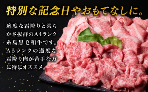 【 しゃぶしゃぶ 】 A4 ランク 糸島 黒毛和牛 スライス 計1kg しゃぶしゃぶ 食べ比べ 《糸島》 【糸島ミートデリ工房】 [ACA068]